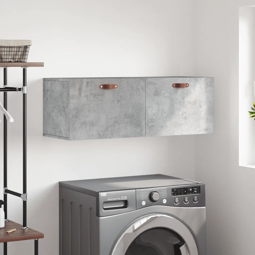 Armadietto a Muro | Mobile a Parete Grigio Cemento 100x36,5x35 cm Legno Multistrato