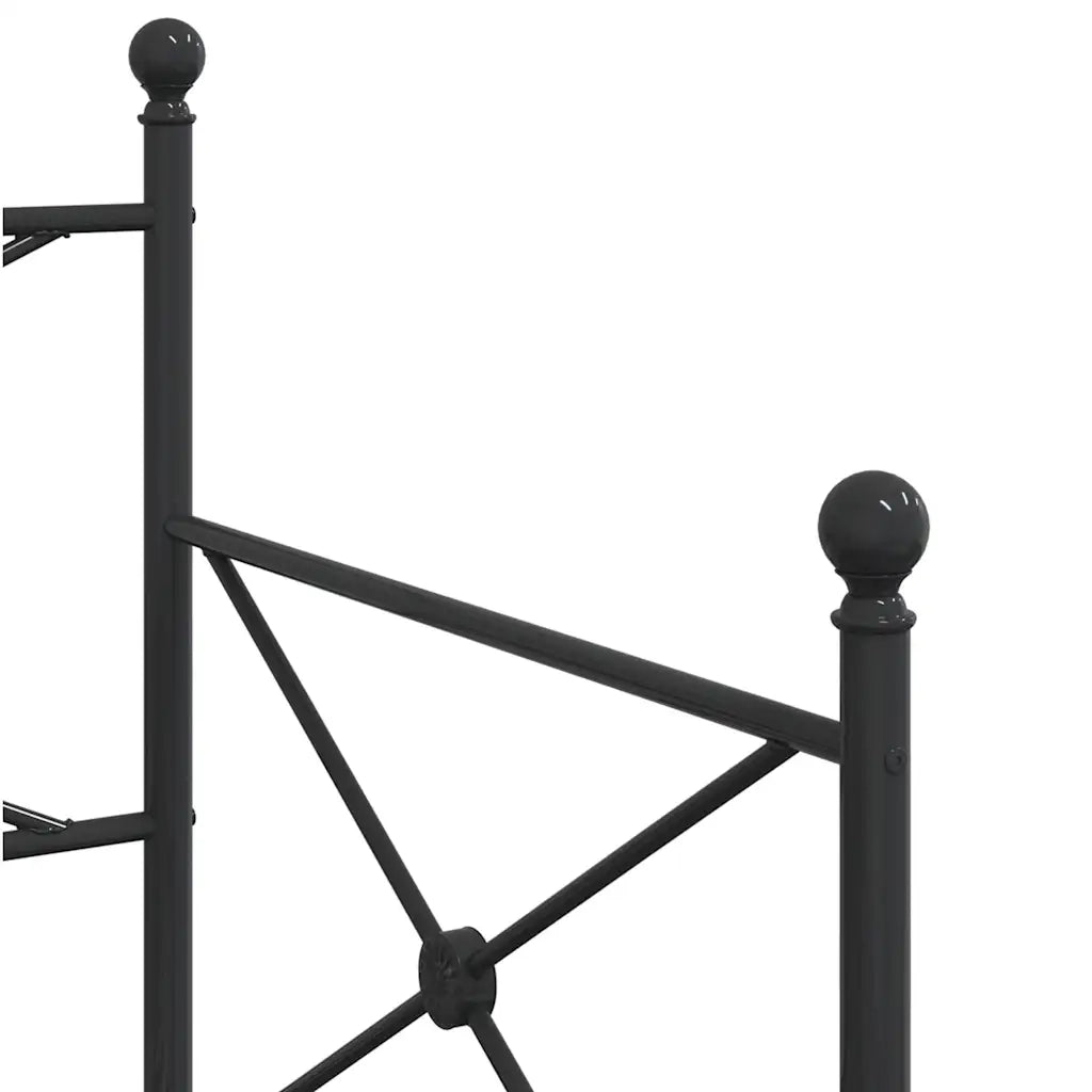 vidaXL Divano Letto Estraibile senza Materasso Nero 75x190 cm Acciaio
