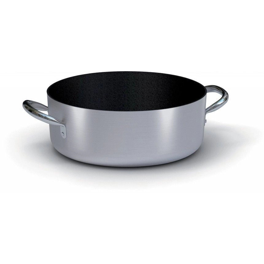 Ballarini 2016.24 Linea 2000 Casseruola Bassa Antiaderente 24 cm 2 Manici in Acciaio Inox Lavabile in Lavastoviglie colore Alluminio Satinato