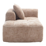 Divano Chaise Longue Khaki con Tascabili Laterali e Cuscino Incluso, 158x90x60 cm