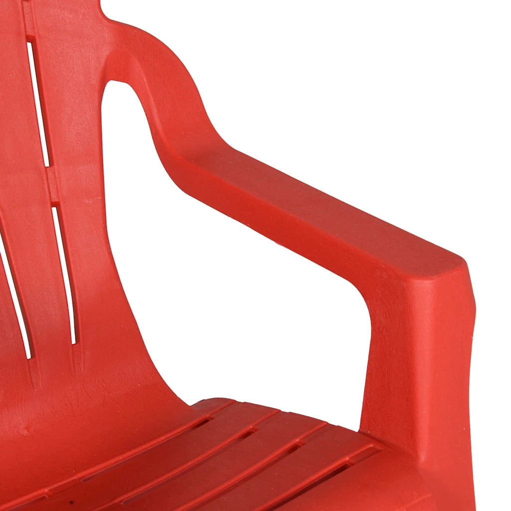Sedie Giardino 2 pz | Sedie da Esterno Bambini Rosse 37x34x44cm PP Aspetto in Legno