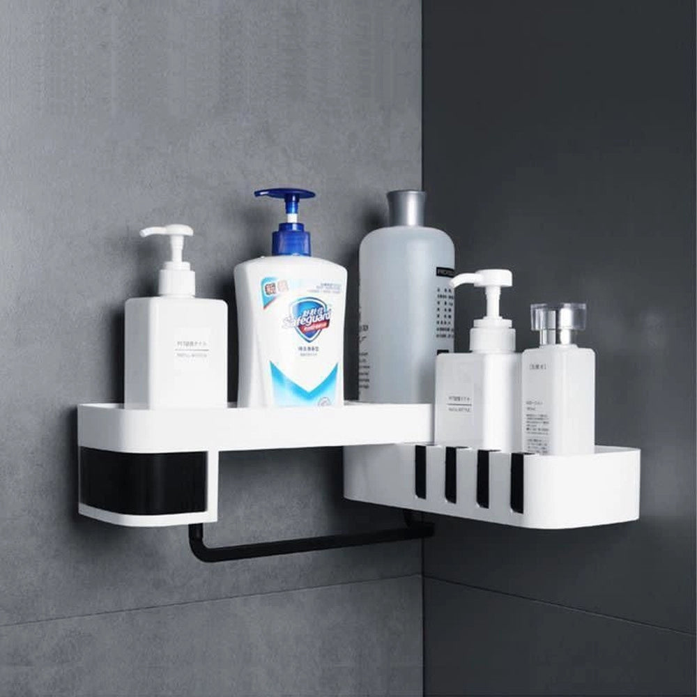 Trade Shop - Mensola Da Parete Bagno Scaffale Rotante Portaoggetti Cucina Doccia Organizzatore -