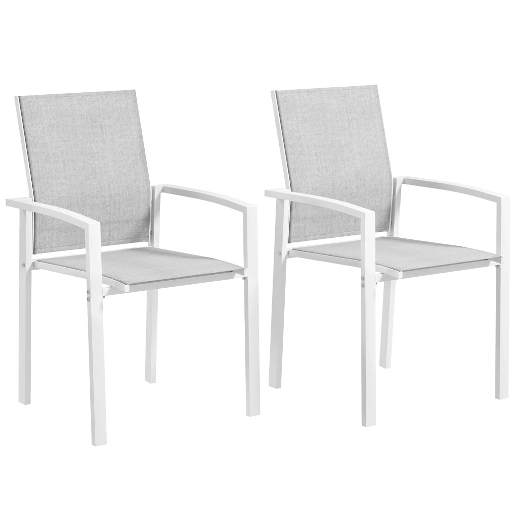 Sedia da giardino impilabile ¨C zephmum ¨C 2 pezzi, grigio chiaro, 56x58x89 cm