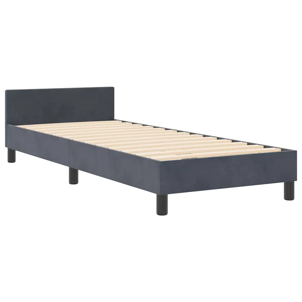 Letto a molle con testiera Grigio scuro 80 x 200 cm Velluto 3344970