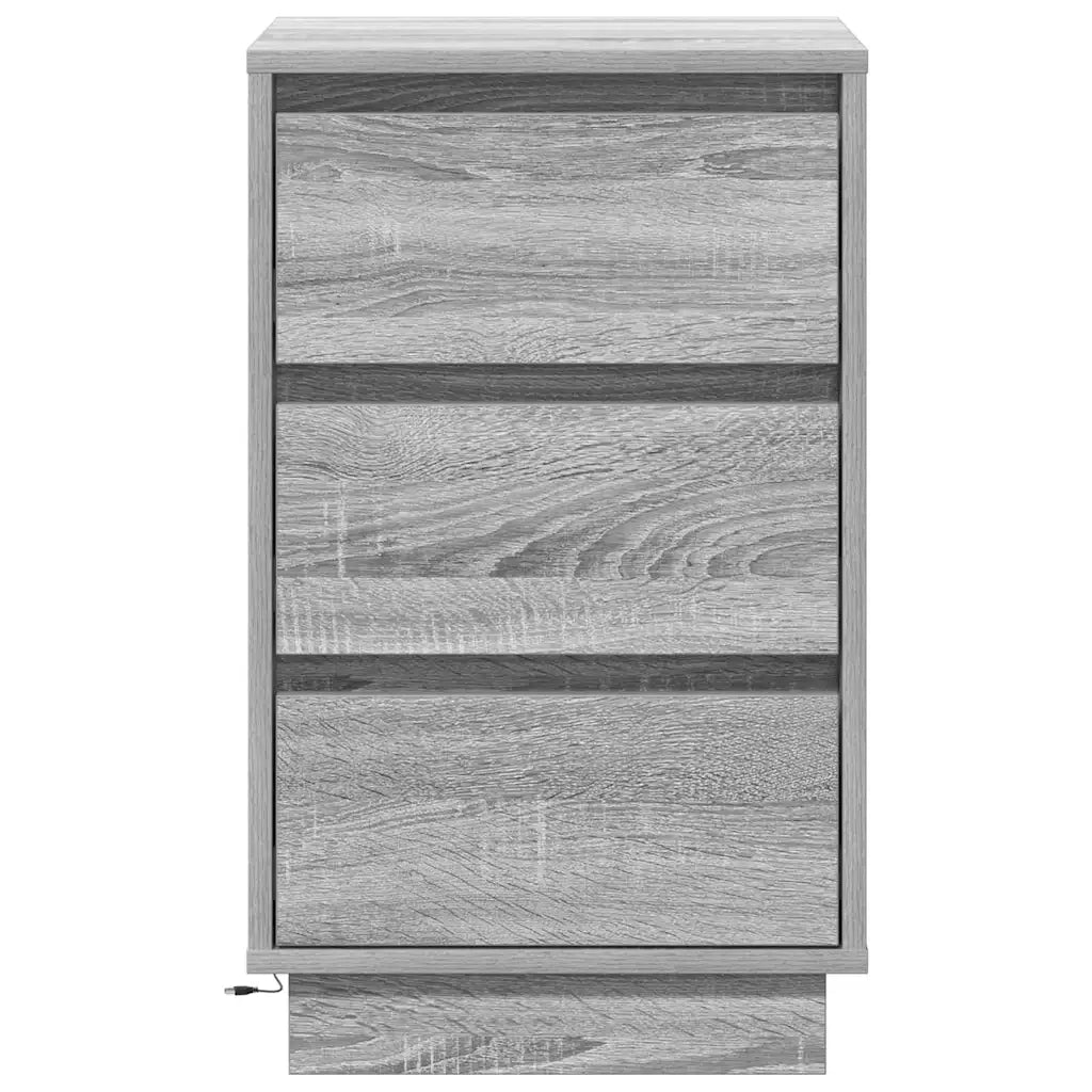 Comodino | Armadio da Notte | Mobiletto da notte Grigio 39 x 34,5 x 65 cm Legno multistrato