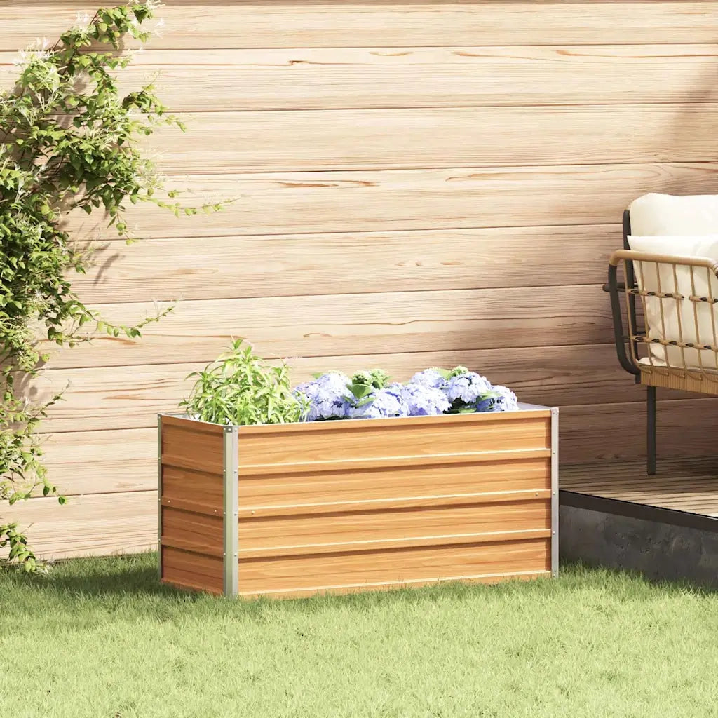 Fioriere | Cassetta per fiori | Letto rialzato da giardino Marrone Chiaro 100 x 40 x 45 cm