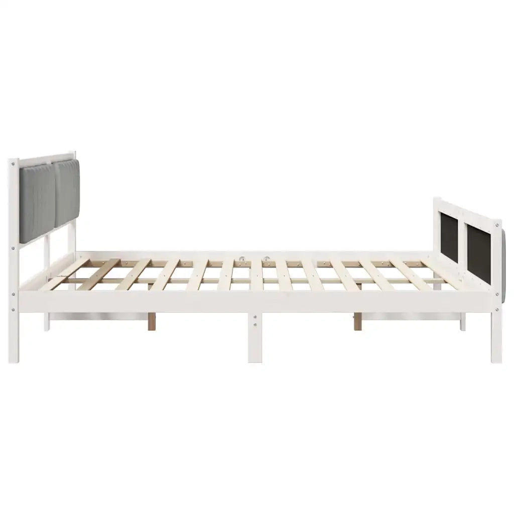 Struttura del Letto Bianco e grigio chiaro 180 x 200 cm 3394307