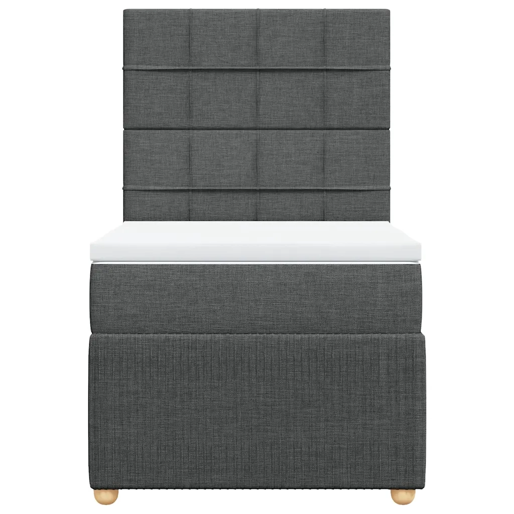 Giroletto a Molle con Materasso Grigio Scuro 100x200 cm Tessuto 3291968