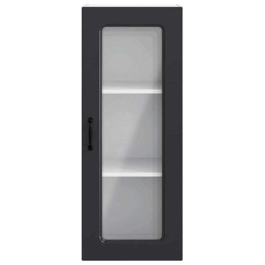 Mobile da cucina rettangolare moderno con ampio spazio contenitivo 40 x 31 x 100 cm realizzato in legno composito nero 02_0053774
