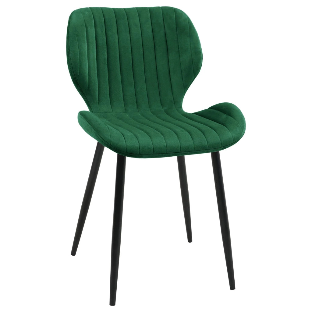 Set di 2 Sedie da Pranzo in Velluto SJ.17 Verde Bottiglia