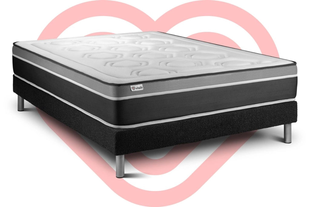 Letto con materasso VITAL CARE 135 x 190 cm Rete Kit Nero