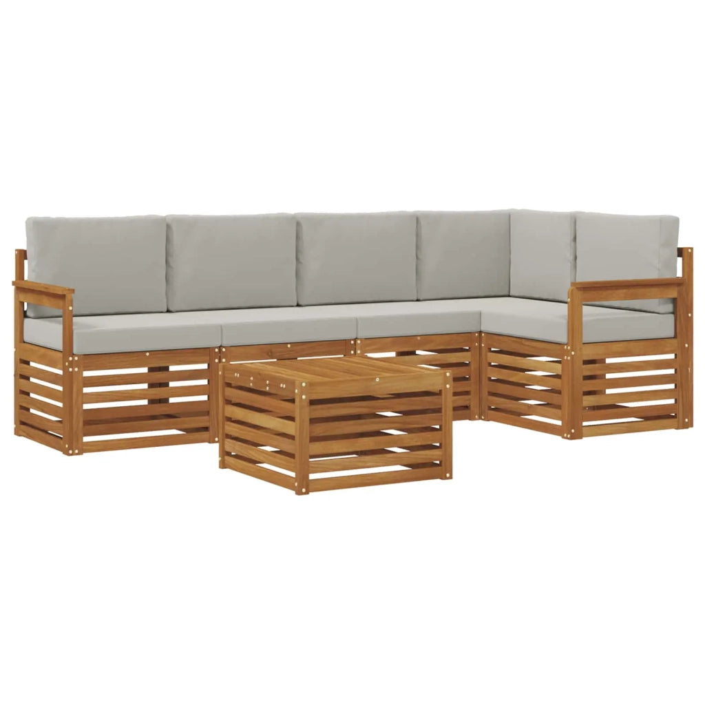 Set divano sezionale con cuscino 6 pcs Grigio Naturale e Chiaro 3374836