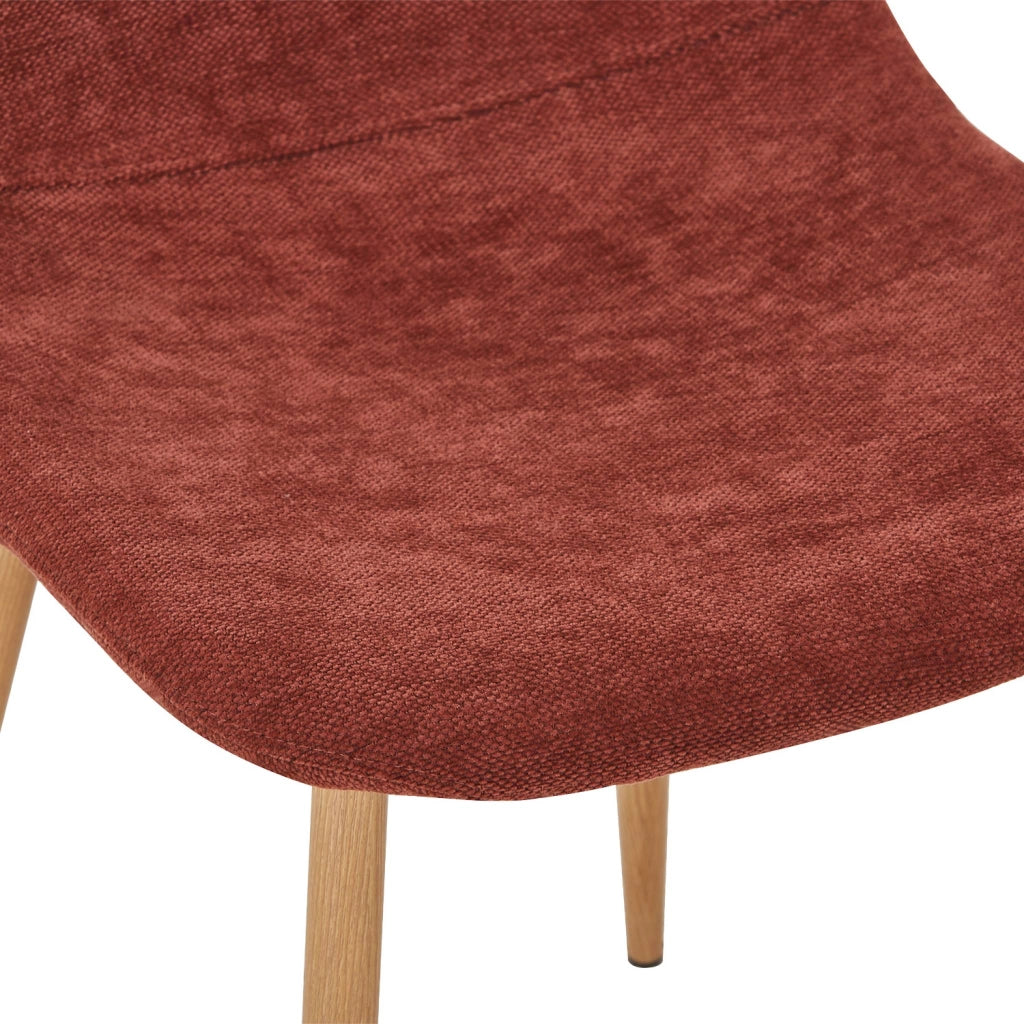 Set di 2 sedie decorazione in legno e tessuto, rosso