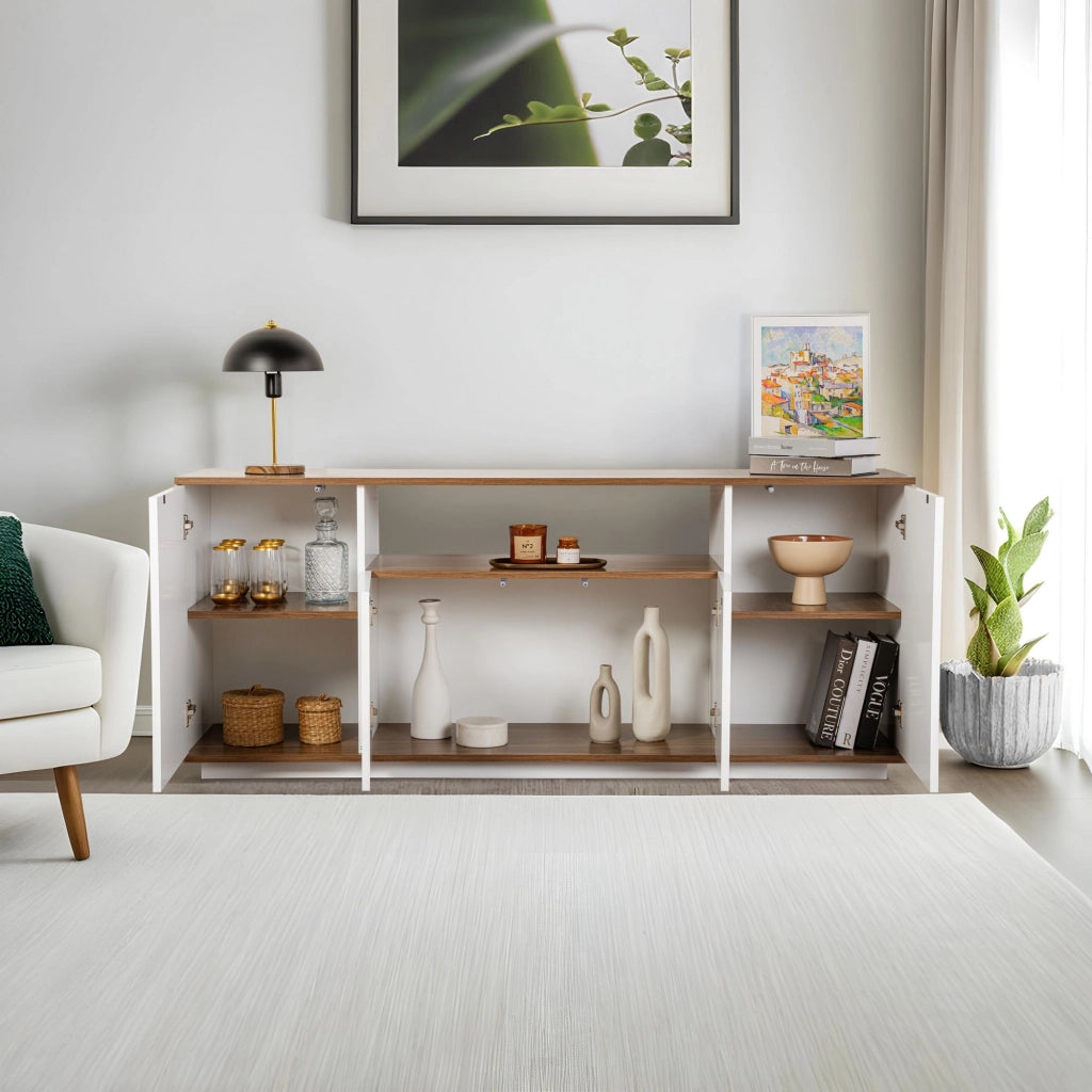 Credenza in legno "Arista" - 180 x 44 x 75 cm - Bianco