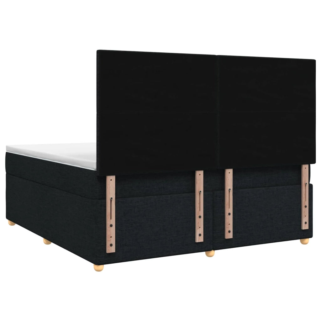 Letto box spring con materasso Nero 140 x 190 cm Tessuto 3453881