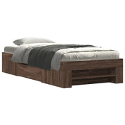 Letto singolo | Letto per adulti | Giroletto senza Materasso Rovere Marrone 90x200cm in Truciolato