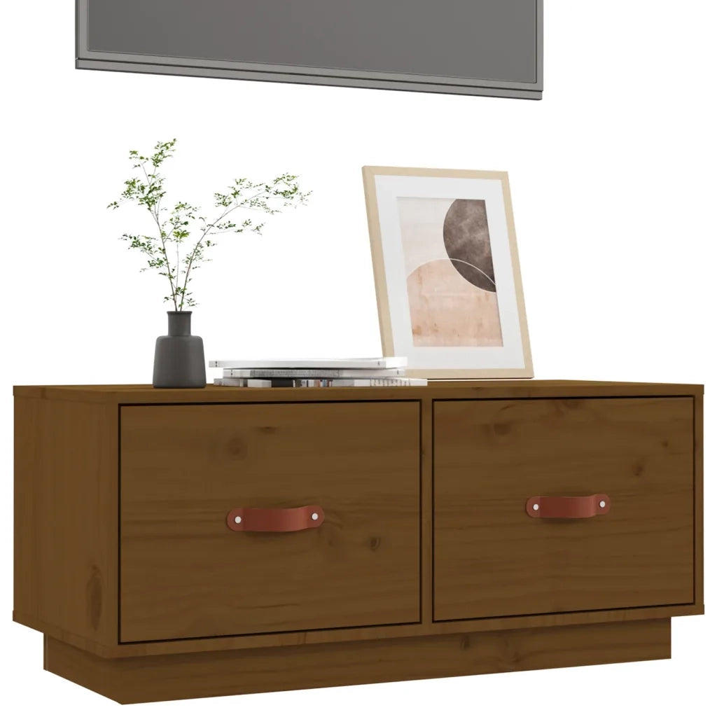 Mobile Porta TV ambra 80x34x35 cm in Legno Massello di Pino 818243