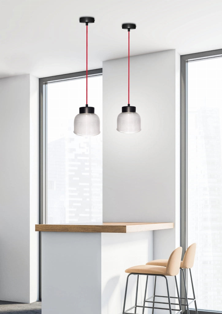 Candellux Liverpool lampada a sospensione E27 vetro grigio