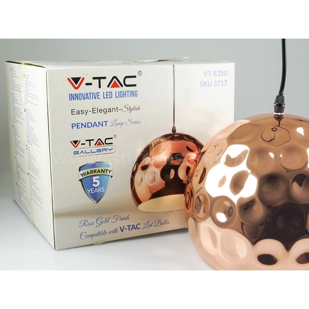 Trade Shop - Lampadario Pendente Lampada A Sospensione In Metallo Cono Oro Rosa Rame Vt-8250 -