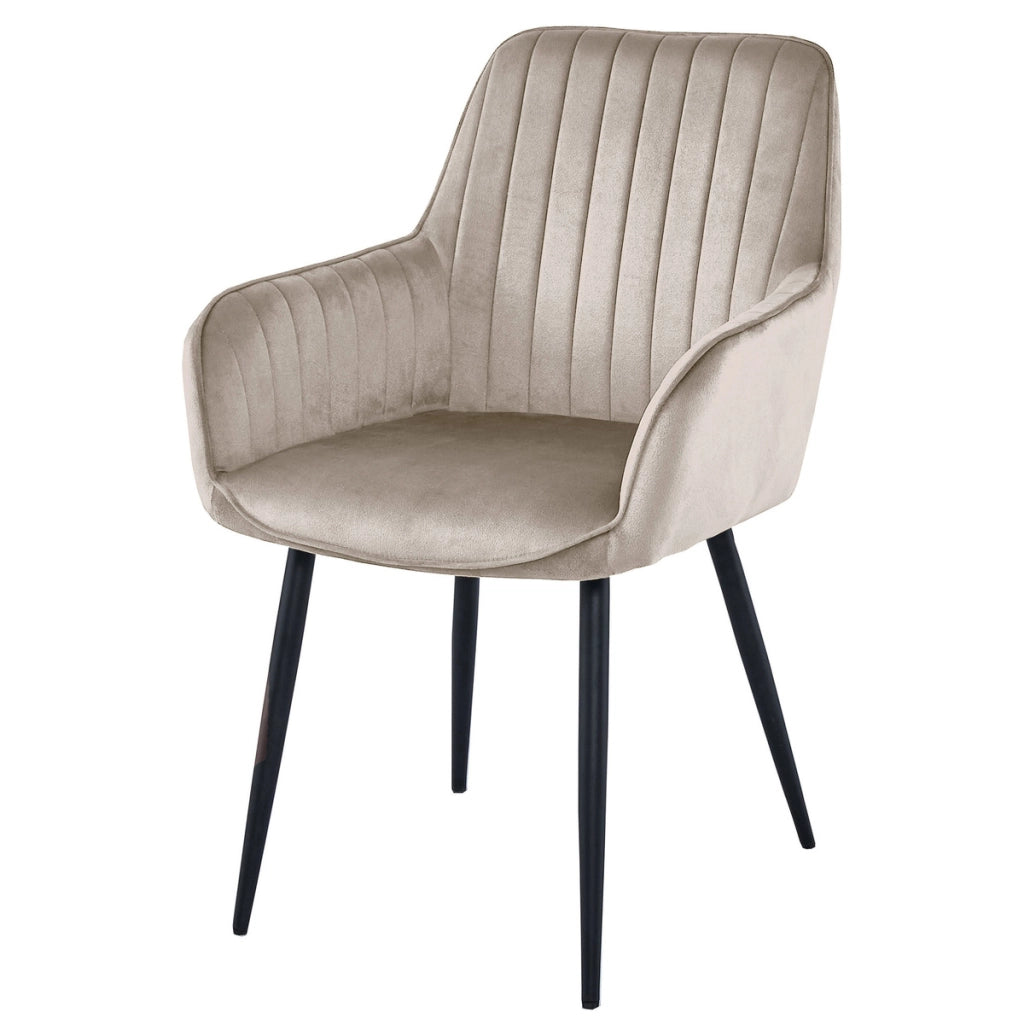 Set di 2 sedie con braccioli Solden in velluto beige