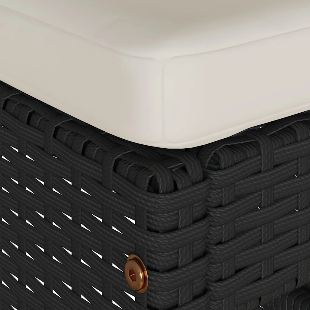 Sgabelli da Bar con Cuscini 2 pz Neri in Polyrattan