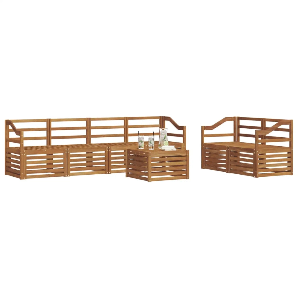 Set divani 7 pcs Naturale Legno di Acacia Massello 3374424