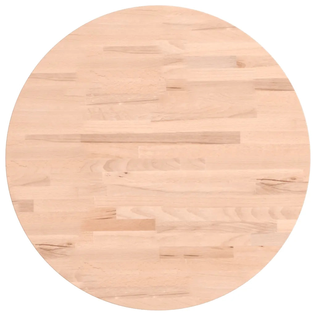 Piano per Tavolo | Superficie Tavolo | Piano Scrivania ?50x2,5 cm Rotondo in Legno Massello di Faggio