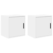Pensili per Garage 2 pz Bianco in Legno Multistrato