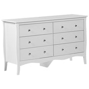 Cassettiera credenza bianca con 6 cassetti 75 x 130 cm soggiorno camera da letto ingresso armadio moderno stile francese
