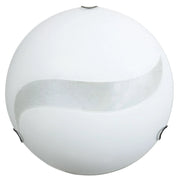 Plafoniera 2xE27 Ganci Cromo Vetro Lastra Serigrafato Bianco C/Graniglia E-Energy Astrid