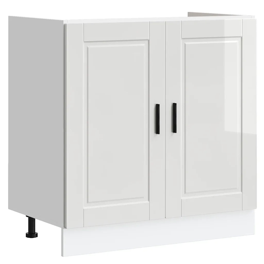 Mobile base lavello Porto Bianco Lucido 80x46x81,5cm Truciolato 853929