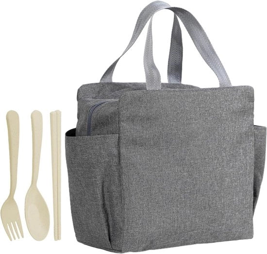 Borsa isolante per picnic grande con set di utensili - impermeabile - pratica - Bento - grande capacità.