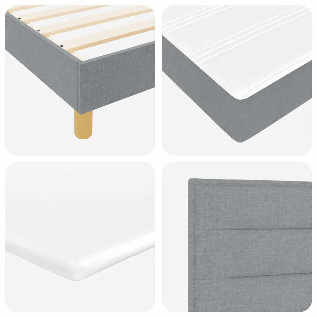 Letto a molle con cuscino Grigio chiaro 80 x 200 cm Tessuto 3338797