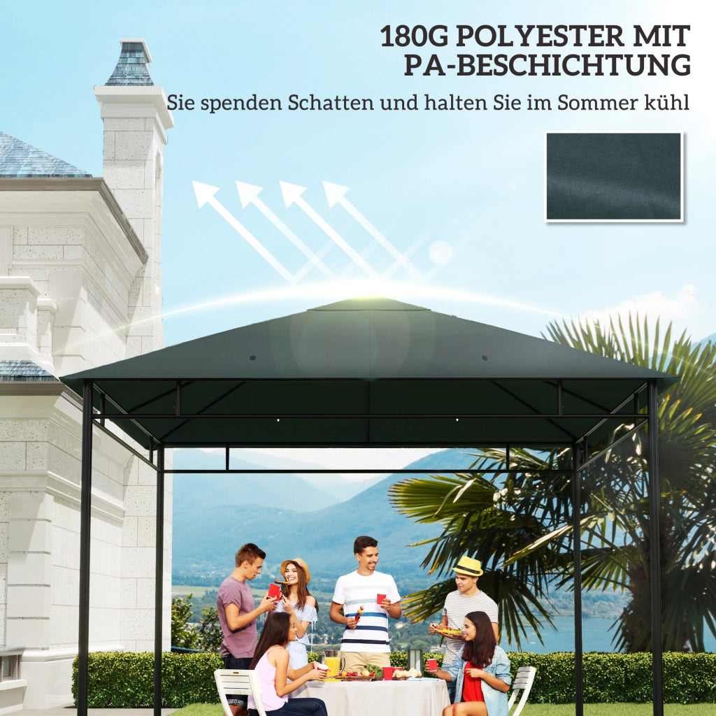 Copertura per Gazebo da Giardino ¨C zephmum ¨C Poliestere 298x295 cm Grigio Scuro