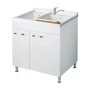 Lavatoio Classica 75x60 con due vasche e due ante e cestello