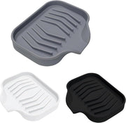 Set di 3 contenitori di sapone in silicone con scarico - Antiscivolo e impermeabile - Adatto per bagno, cucina e doccia
