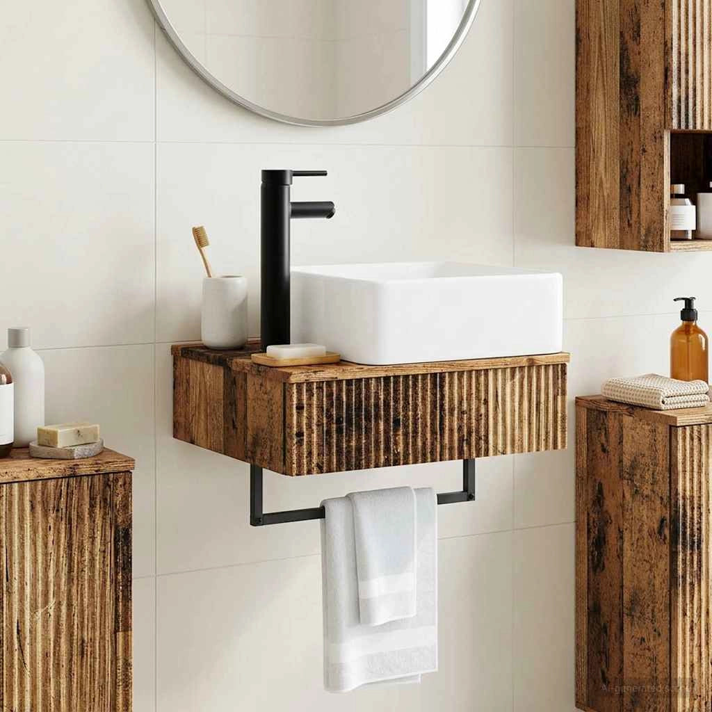 Lavabo da Parete Legno antico 50 x 41 x 39 cm 890196