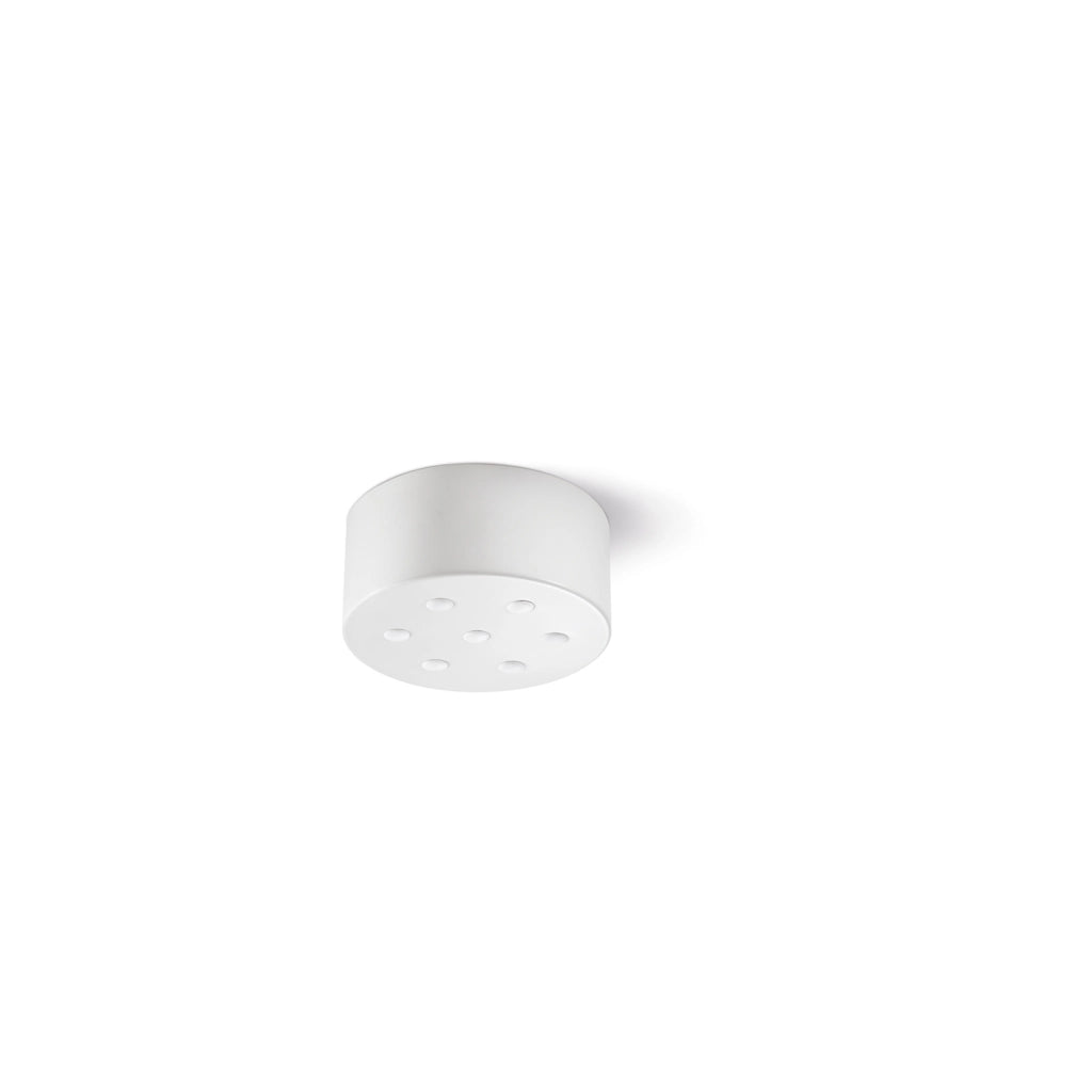 Rosone Multicavo 7 Fori In Metallo Bianco Opaco D12Cm