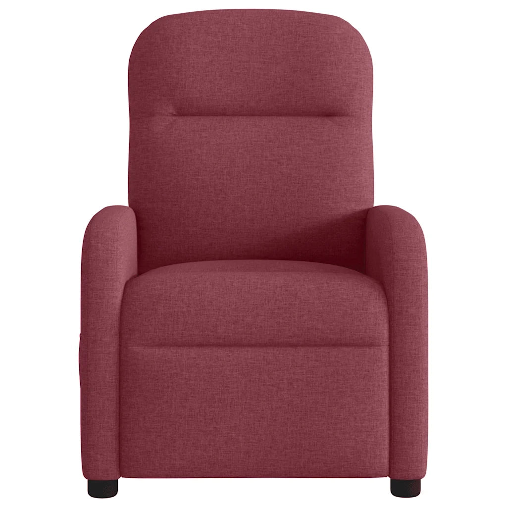 Poltrona | Sedia Relax Reclinabile in Tessuto Rosso Vino