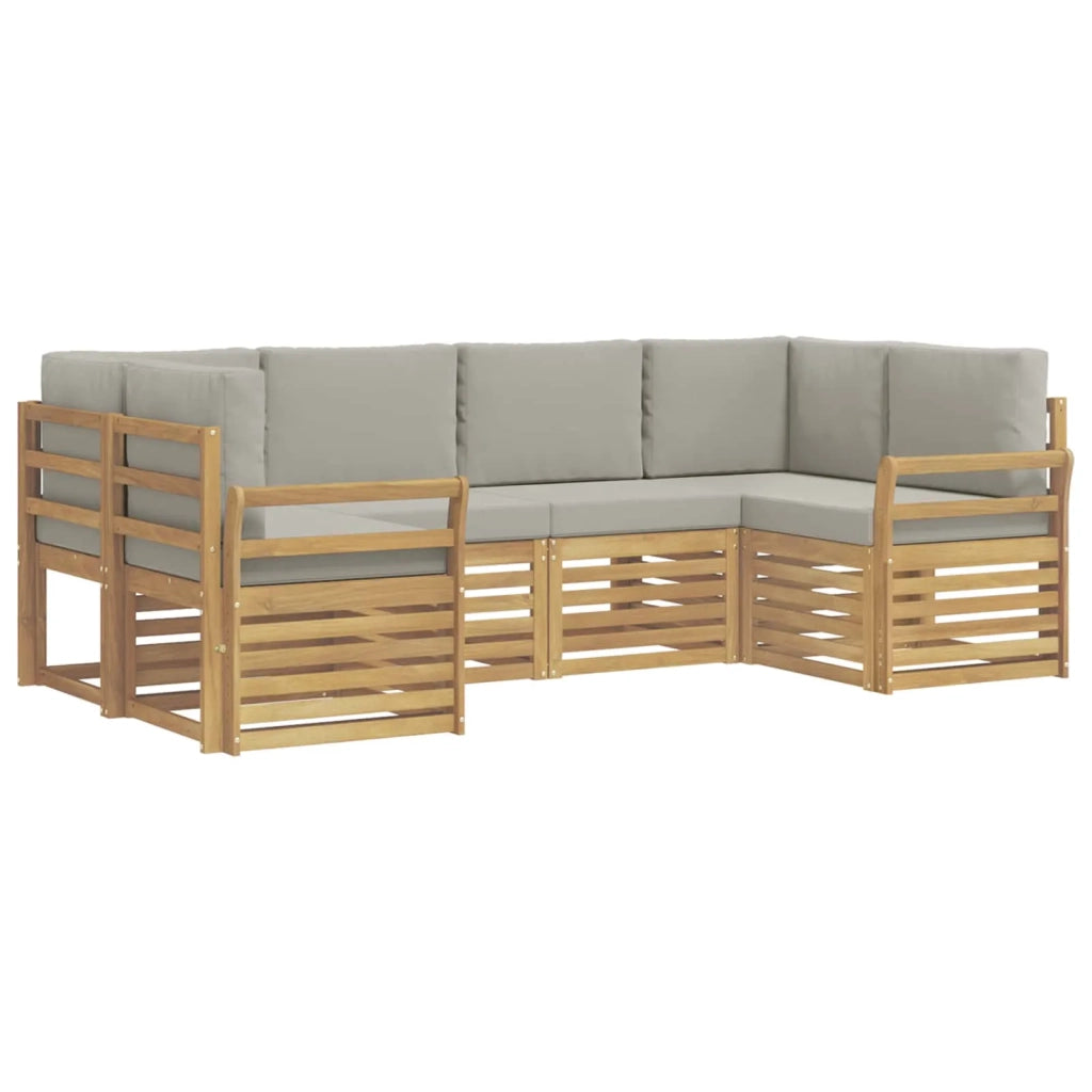 Set di divani da esterno 6 pcs Bianco e Grigio Chiaro 3392396