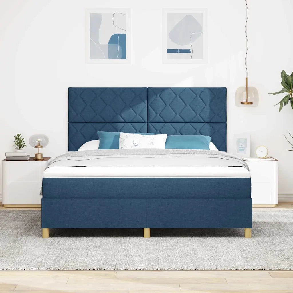 Letto a molle con materasso Blu 180 x 200 cm Tessuto 3343200