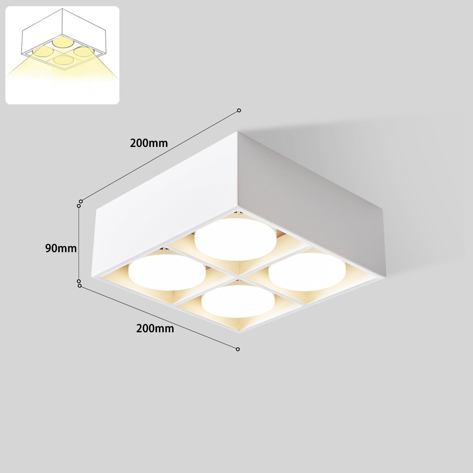 ZMH Faretto da soffitto LED 4 fiamme da incasso girevoli per camera letto