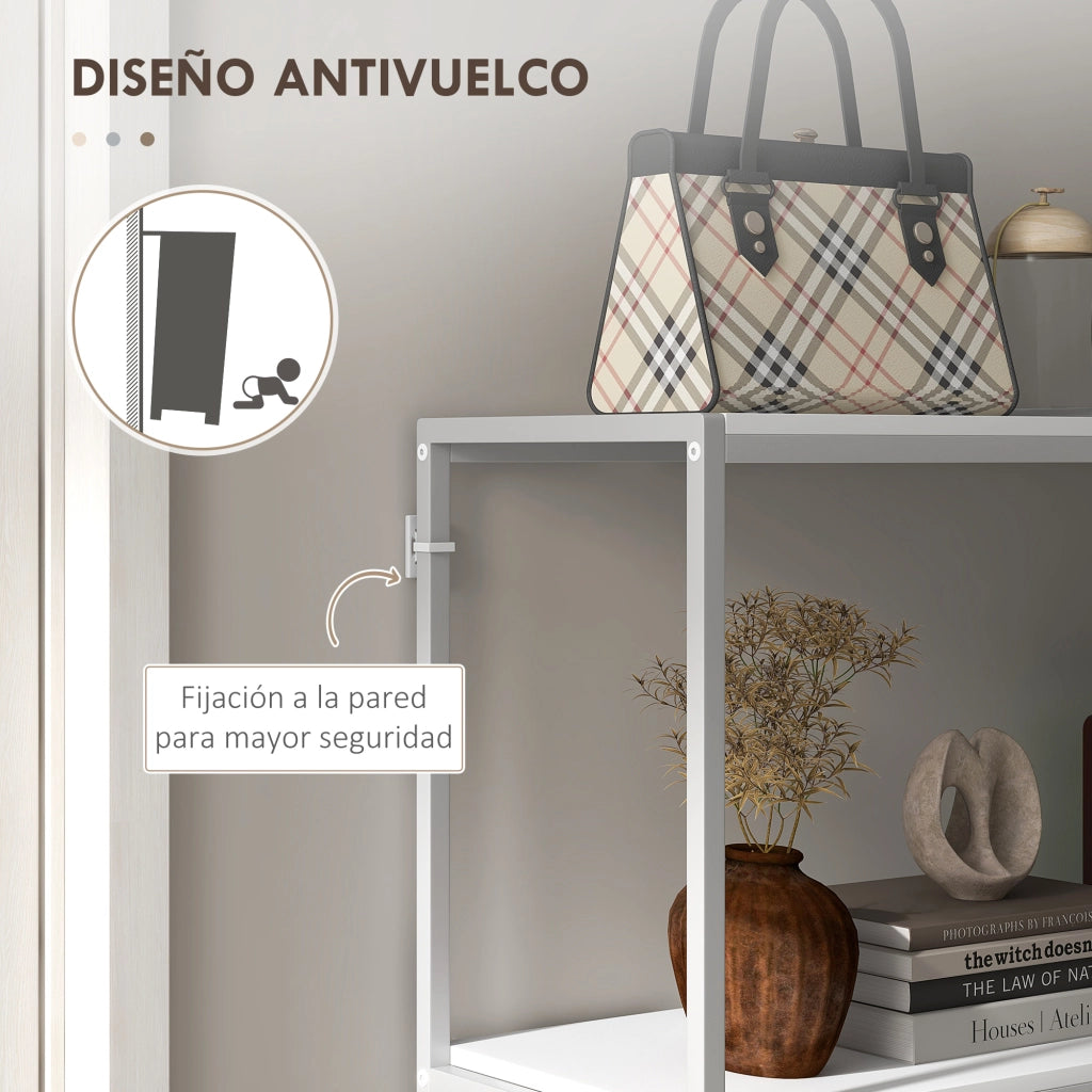 Tavolo d'ingresso con ripiano aperto e struttura in acciaio ¨C zephmum ¨C Bianco 100x30x87 cm