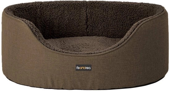 Letto per cani, cuscino per cani, con cuscino invertibile, 73 x 60 x 27 cm, marrone PGW031K01