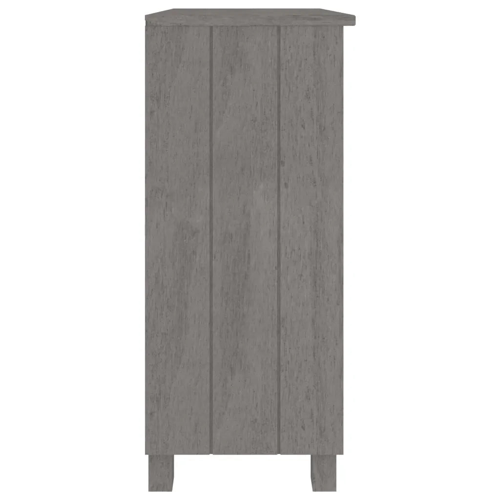 Credenza HAMAR Grigio Chiaro 85x35x80 cm Legno Massello di Pino 340503