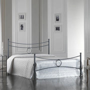 Letto in ferro matrimoniale con pediera Nero CONCA 166x208x h117 cm