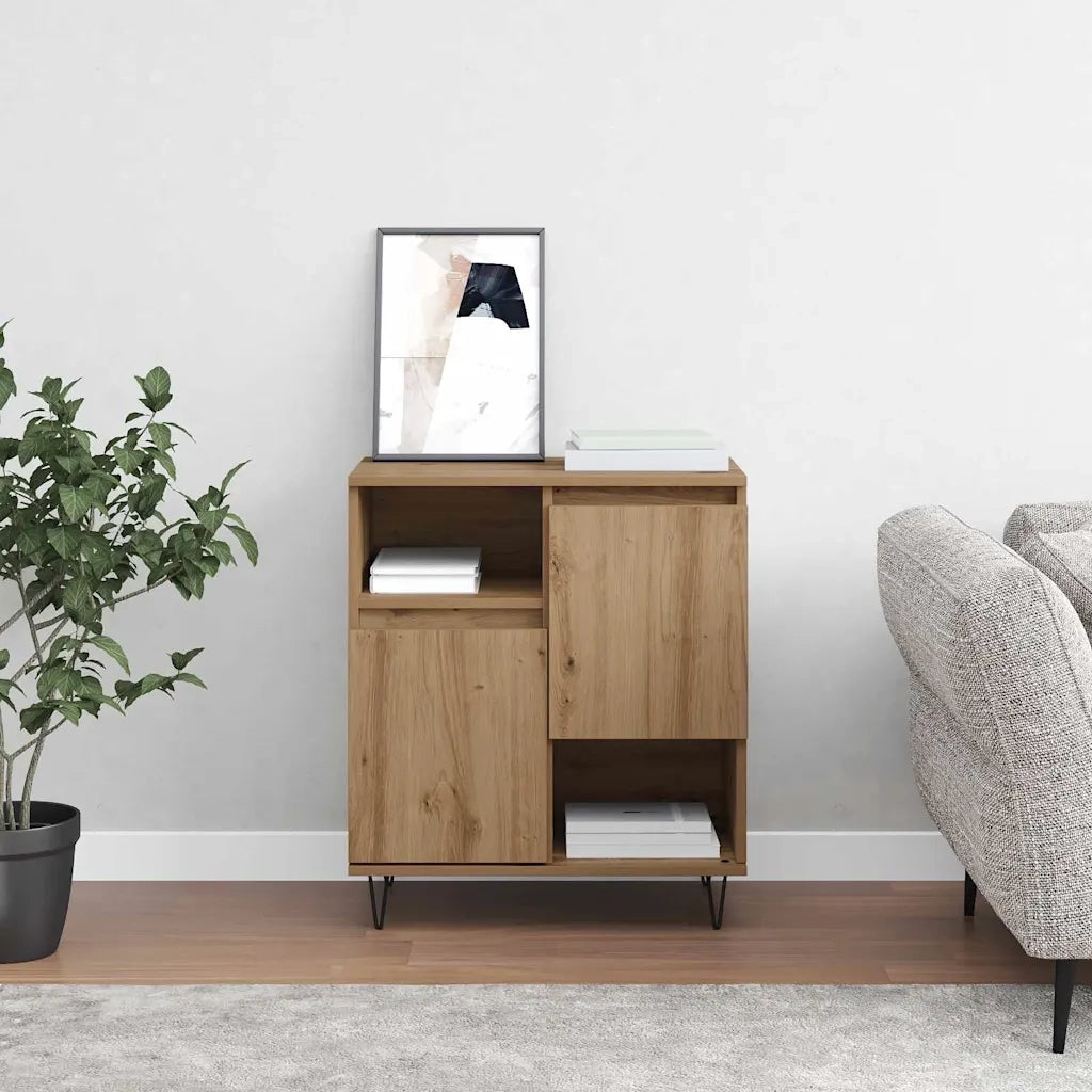 vidaXL Credenza rovere artigianale 60 x 35 x 70 cm Legno multistrato