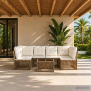 Set Divano da Giardino 7 pcs Beige polyrattan 3434163