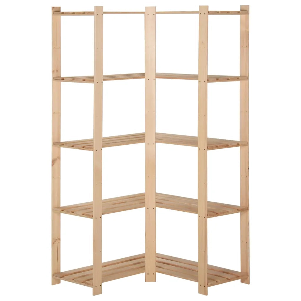 Scaffale ad Angolo 5 Livelli 82,5x82,5x170 cm Massello di Pino CFW1343780