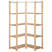 Scaffale ad Angolo 5 Livelli 82,5x82,5x170 cm Massello di Pino CFW1343780